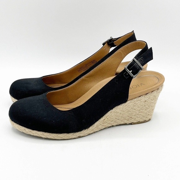 Vionic Women Aruba Coralina
Black Wedges Espadrilles Size 7.5